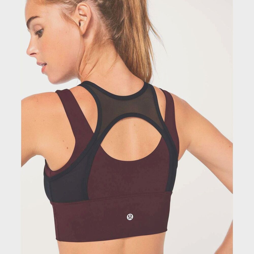 NWOT Lululemon Double Tap II Mesh Strappy Sports Bra Size 8 Deep Ruby
